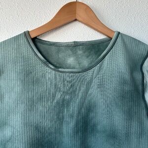 lululemon Women's Ebb to Long Street Ribbed Crop Top Long Sleeve in Teal Dye 14